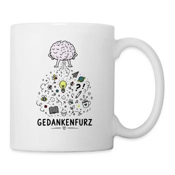 Gedankenfunken im Gehirn - Tasse - Weiß - Rechts