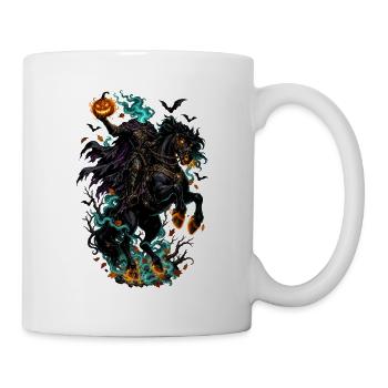 Kürbisgeist-Reiter im Feuerschimmer - Tasse - Weiß - Rechts