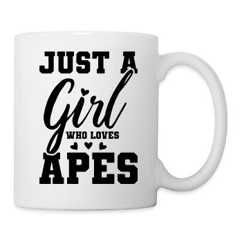 JUST A GIRL WHO LOVES APES - Tasse - Weiß - Rechts