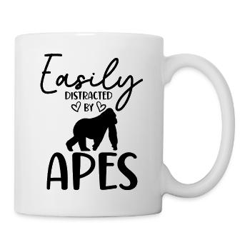 Easily Distracted By Apes - Tasse - Weiß - Rechts