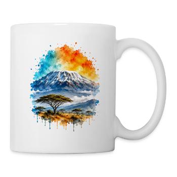 Kilimandscharo Afrika Safari Aquarell - Tasse - Weiß - Rechts