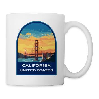 Kalifornien, USA Golden Gate Bridge Reiseabzeichen - Tasse - Weiß - Rechts
