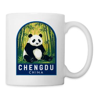 Chengdu China-Riesenpanda-Bambuswaldabzeichen - Tasse - Weiß - Rechts