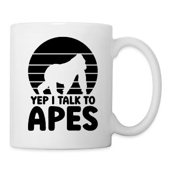 Affe Silhouette Humor - Tasse - Weiß - Rechts
