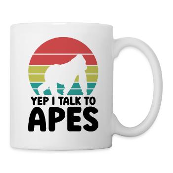 Affe Retro Spruch - Tasse - Weiß - Rechts