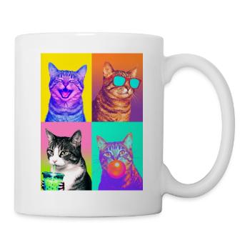Katzen Graue Tabby Katze - Tasse - Weiß - Rechts