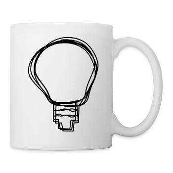 Glühbirne handgezeichnet - Tasse - Weiß - Rechts