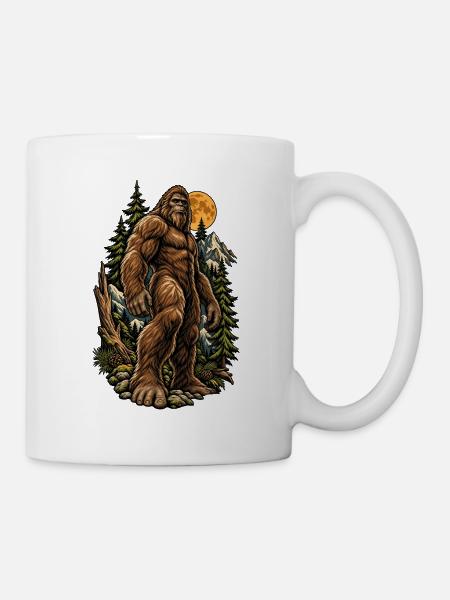 Bigfoot im Mondlichtwald - Tasse - Weiß