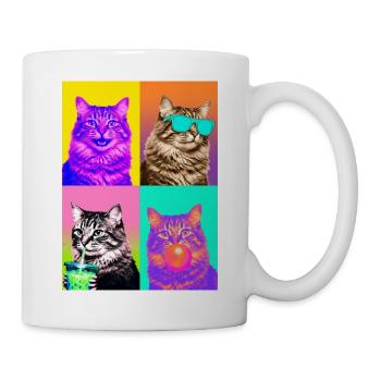 Katzen Graue Tabby Katze - Tasse - Weiß - Rechts