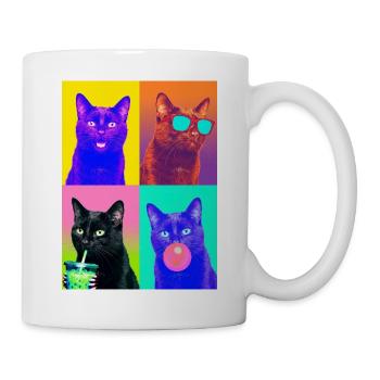 Katzen schwarze Katze - Tasse - Weiß - Rechts
