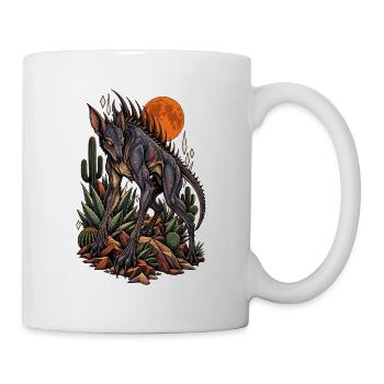 Wüsten Drache bei rotem Mond - Tasse - Weiß - Rechts