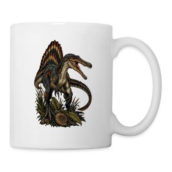 Bunter Segel Dino im Dschungel - Tasse - Weiß - Rechts