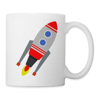 Rakete - Tasse - Weiß - Rechts