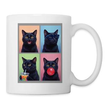Katzen schwarze Katze - Tasse - Weiß - Rechts