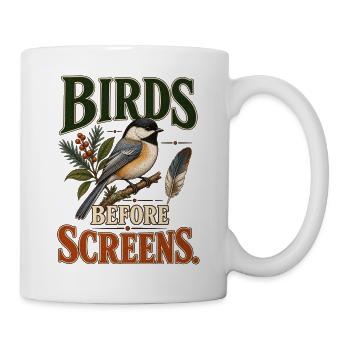 Birds Before Screens - Tasse - Weiß - Rechts