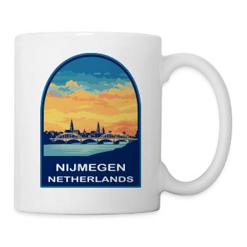 Nijmeger Niederlande Waalbrücke Reiseabzeichen - Tasse - Weiß - Rechts