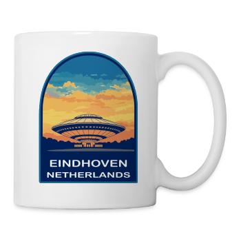 Eindhoven Niederlande Evoluon Reiseabzeichen - Tasse - Weiß - Rechts