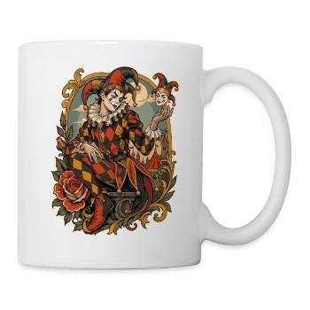 Harlekin der Commedia dell'Arte - Tasse - Weiß - Rechts