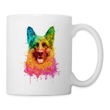 German Shepherd Aquarell Illustration - Tasse - Weiß - Rechts