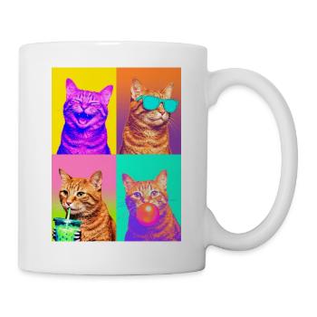 Katzen orange Tabby Katze - Tasse - Weiß - Rechts