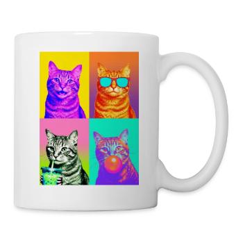 Katzen Graue Tabby Katze - Tasse - Weiß - Rechts