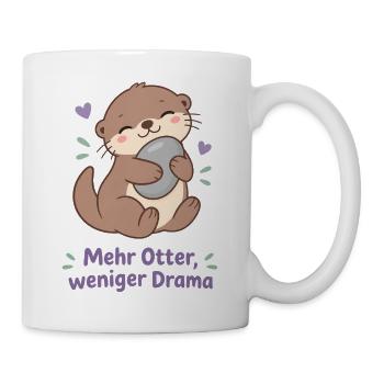 Kuscheliger Otter - Mehr Otter weniger Drama - Tasse - Weiß - Rechts