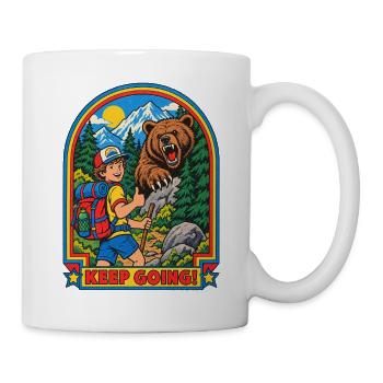 Wanderer trifft Bär Patch - Tasse - Weiß - Rechts