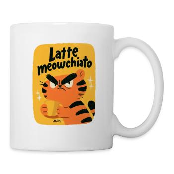 Latte meowchiato - Tasse - Weiß - Rechts