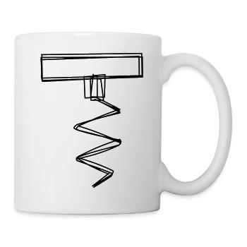 Korkenzieher handgezeichnet - Tasse - Weiß - Rechts