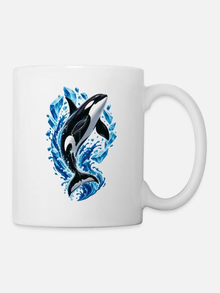 Eisiger Orca Sprung mit Kristallen - Tasse - Weiß