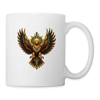 Goldener Adler mit Turquoise-Akzent - Tasse - Weiß - Rechts