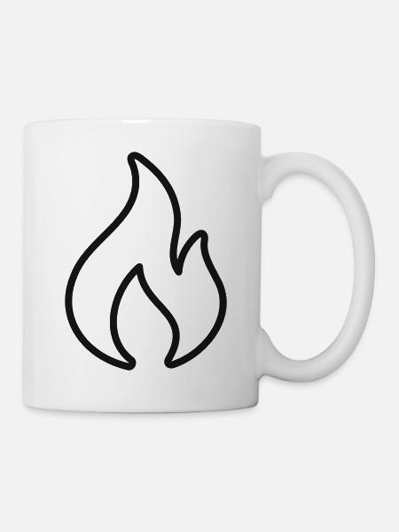 Flammenlinien-Symbol - Tasse - Weiß