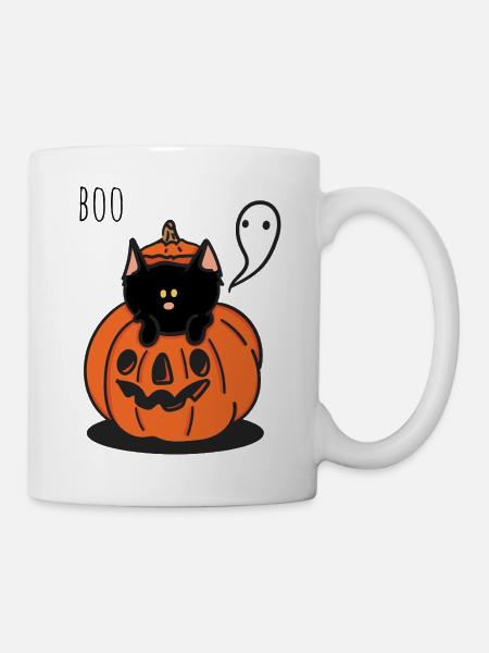 Herbstkätzchen-Boo - Tasse - Weiß