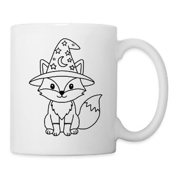 Fuchs-Zauberer Niedlicher Magiehut - Tasse - Weiß - Rechts
