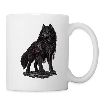 Dunkler Wolfkrieger mit Rüstung - Tasse - Weiß - Rechts