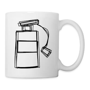 Feuerlöscher handgezeichnet - Tasse - Weiß - Rechts