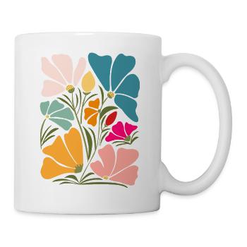 Wildflower Bouquet – Bunte Blumen im  Boho Stil - Tasse - Weiß - Rechts