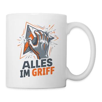 Bouldern & Klettern - Alles im Griff Spruch - Tasse - Weiß - Rechts