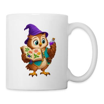 Eulenlesezauber Kräuterbuch-Eule - Tasse - Weiß - Rechts