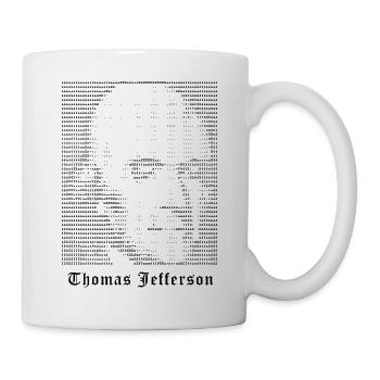 Thomas Jefferson ASCII Kunst - Tasse - Weiß - Rechts