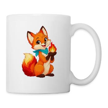 Fuchs mit Funkenflamme - Tasse - Weiß - Rechts