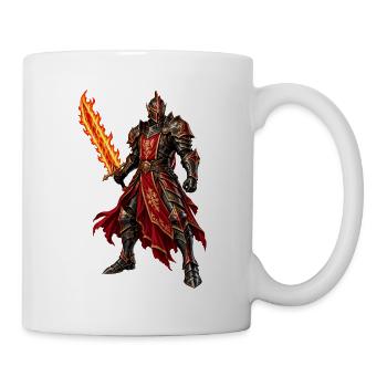 Roter Ritter mit Flammenschwert - Tasse - Weiß - Rechts