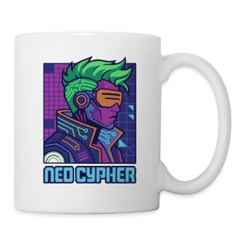 Neo Cypher, Cyberpunk-Held von Helfspawn - Tasse - Weiß - Rechts