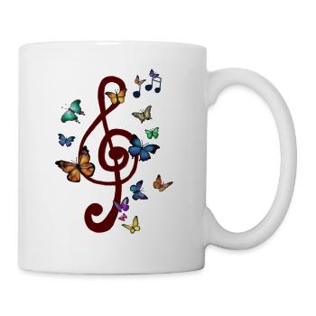 Flatternder_Notenschluessel - Tasse - Weiß - Rechts