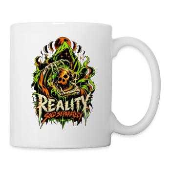 Realität getrennt – Grim Reaper - Tasse - Weiß - Rechts