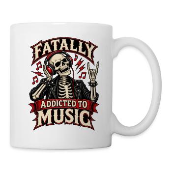 Lustiges Musikgeschenk – Todessüchtig nach Musik - Tasse - Weiß - Rechts