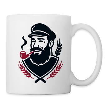 Seebaer Kapitaen Wappen Logo - Tasse - Weiß - Rechts