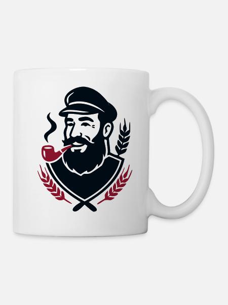 Seebaer Kapitaen Wappen Logo - Tasse - Weiß