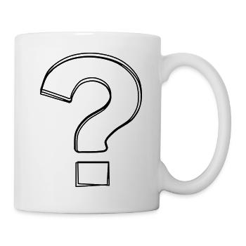 Fragezeichen handgezeichnet - Tasse - Weiß - Rechts