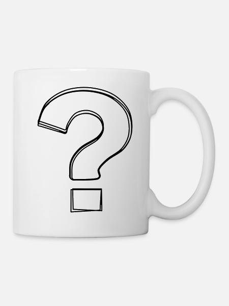 Fragezeichen handgezeichnet - Tasse - Weiß